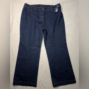 Jones New York Signature Women Wide Leg Dark Wash Jeans, Size 22W